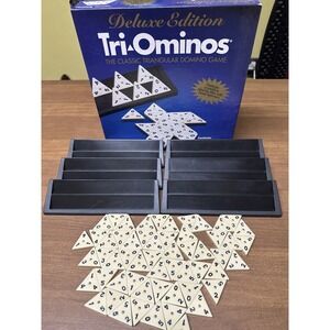 VINTAGE Deluxe Tri-Ominos COMPLETE Pressman 1995 Triangular Domino Game